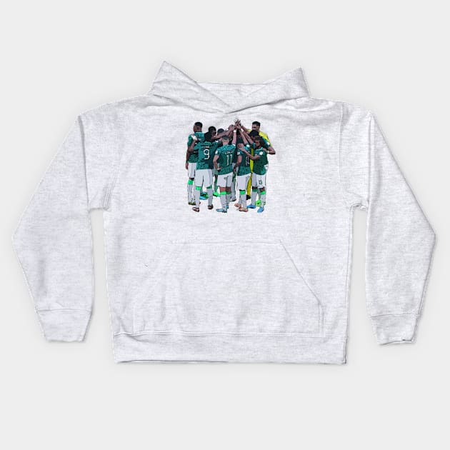 Saudi Green Falcons Kids Hoodie by Playful Creatives